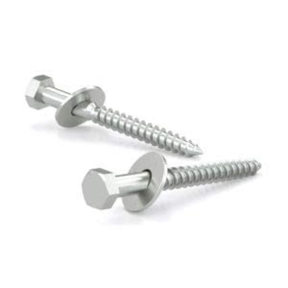 3/8" x 7" Zinc Lag Screws w/Flat Washers, Grade A, Quantity 50- by Bilot,