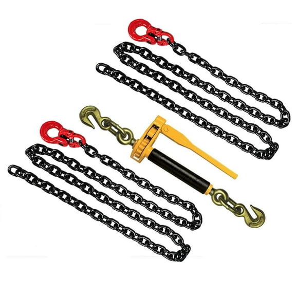3/8" x 8' Front Axle Tie Down Kit Chain with Omega Link G80 Wrecker Tow Truck 7100 WLL