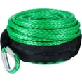 thumbnail image 1 of 3/8 in x 95 ft Synthetic Winch Rope with Protecting Sleeve and Thimble, 26,500 lb Break Strength - Heavy Duty Winch Rope for ATV, UTV, Boat Trailer, Jeep, Quad, Polaris, Winch Cable (Green), 1 of 12