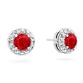 thumbnail image 1 of 3.80 CT Red Ruby & Diamonds Ladies Stud Earrings, 14K Gold, 1 of 1
