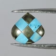 thumbnail image 1 of 3.80Cts Chess Designer Pyrite With Turquoise Pear Shape Cabochon Gemstone, 1 of 2