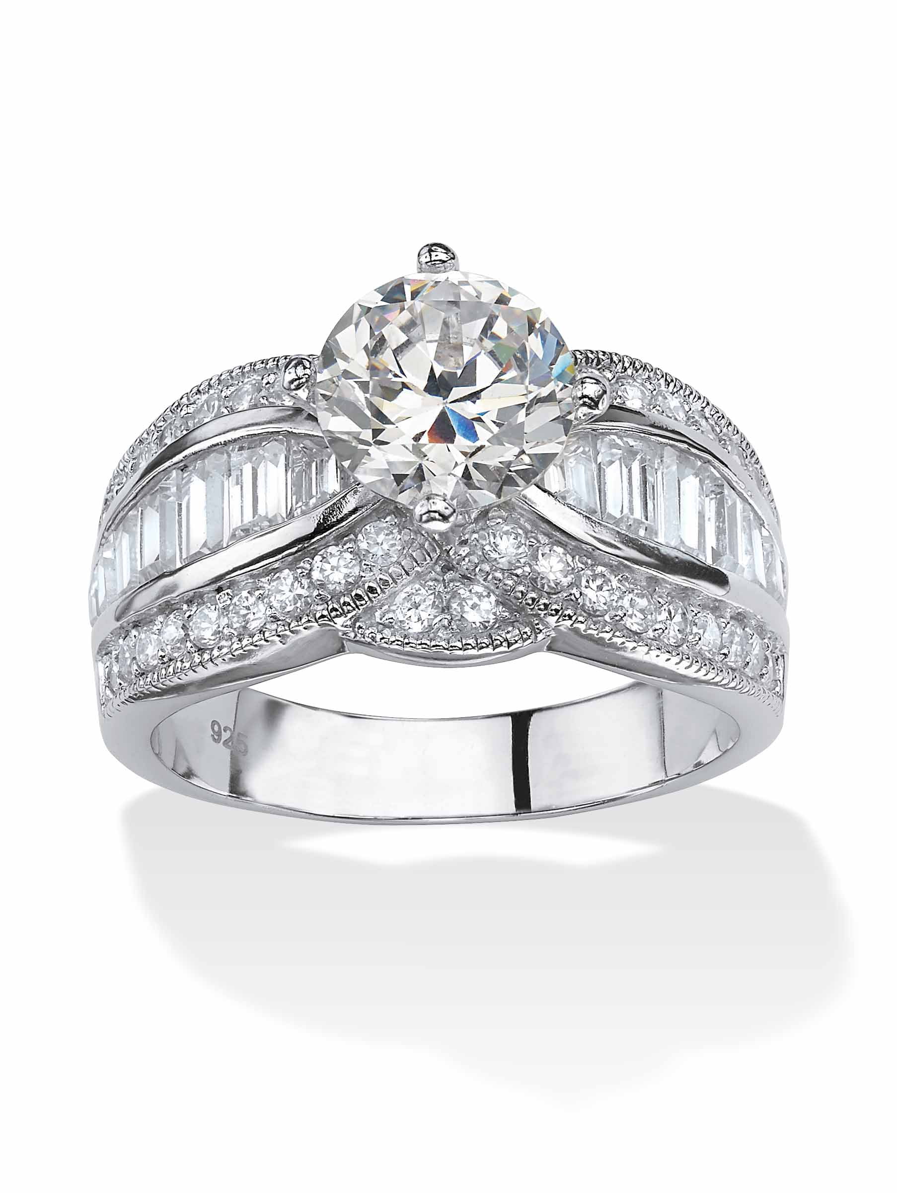 Walmart Fine Jewellery TCW Round Cubic Zirconia Platinum