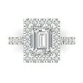 thumbnail image 1 of Halo Engagement Ring for Women - 3.84ct Moissanite in 18K White Gold Promise Ring, 1 of 6