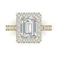 thumbnail image 1 of Clara Pucci 14K Yellow Gold 3.84ct Moissanite Solitaire with Accents Ring, 1 of 8