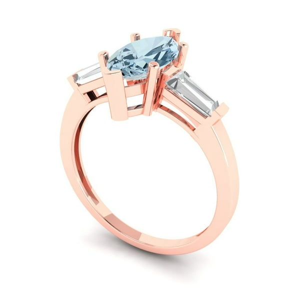 3.84ct emerald cut white sapphire 14k pink rose gold engraving statement Bridal Wedding halo Designer Ring size 4.5