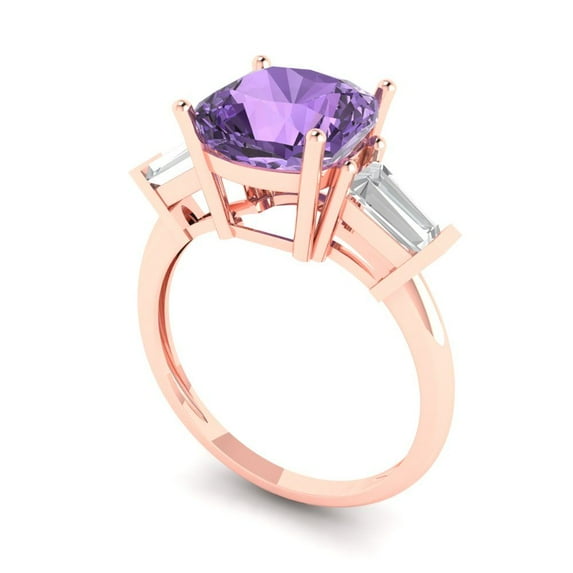 3.84ct emerald cut natural swiss blue topaz 14k pink rose gold engraving statement Bridal Wedding halo Designer Ring size 8.25