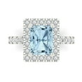 thumbnail image 1 of Clara Pucci 14K White Gold 3.84ct SwissBlueTopaz Halo Ring for Women, 1 of 8