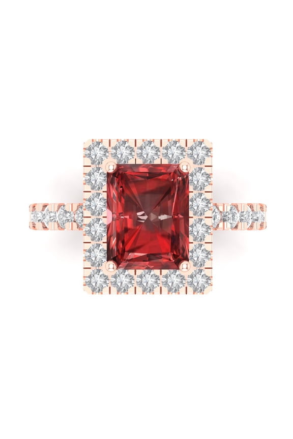 3.84 tcw Natural Garnet Cocktail Fashion Ring for Women, 14K Rose Gold