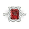 thumbnail image 1 of Clara Pucci 14K White Gold 3.84ct Garnet Halo Ring for Women, 1 of 8