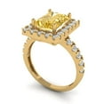 thumbnail image 1 of 3.84ct emerald cut yellow natural citrine 18k yellow gold halo Bridal Wedding Engagement Promise Anniversary Ring for Women size 3.75, 1 of 7