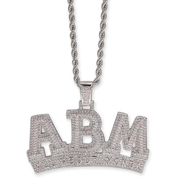 3.85 Carat Round Shape Natural Moissanite Diamond Tester Passed Any Custom Letter Pendent in 925 Sterling Silver