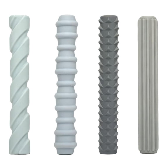 3.86-Inch 4-Pack Textured Silicone Pen Sleeves – Ergonomic Stress-Relieving Pencil Grips