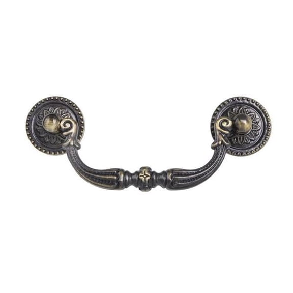 3.87 in. Medici Drop Pull, Antique Brass - Center to Center
