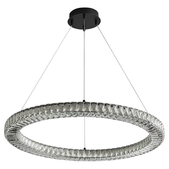 3-875-15-Oxygen Lighting-lan - 33W 1 LED Pendant In Modern Style-3 Inches Tall and 32 Inches Wide-Black Finish
