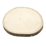 3.875 Basswood Slices by Make Market   Unfinished Natural Wood with Bark Edges for Painting - Staining - Decoupage & DIY Crafts - 12 Pack