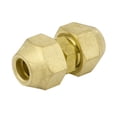thumbnail image 1 of 3/8BSP Double Brass Flare Nut Air Conditioner Part Fitting for 3/8" Dia Pipe, 1 of 4