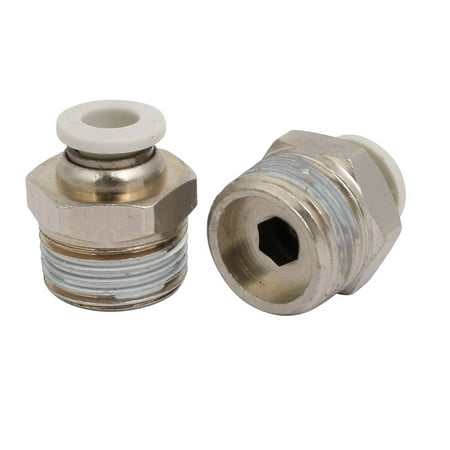 3/8BSP Male Thread 6mm Straight Pneumatic Push in Quick Fitting Connectors 2pcs