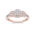 thumbnail image 1 of 3/8Ct TDW Diamond 10K Rose Gold Cluster Halo Engagement Ring, 1 of 5