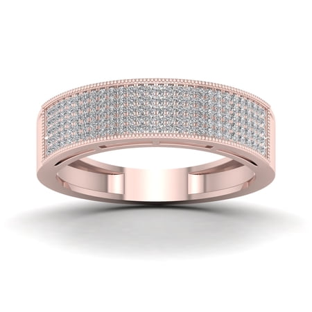 3/8Ct TDW Diamond 10k Rose Gold Men's Exquisite Wedding Band