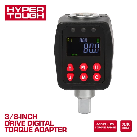 Hyper Tough 3/8-inch Drive Digital Torque Adapter, 4 - 80 ft/lbs