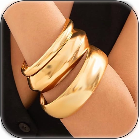 3-8Pcs Gold Bangles for Women Silver Bangles Chunky Bracelets Wrist ...