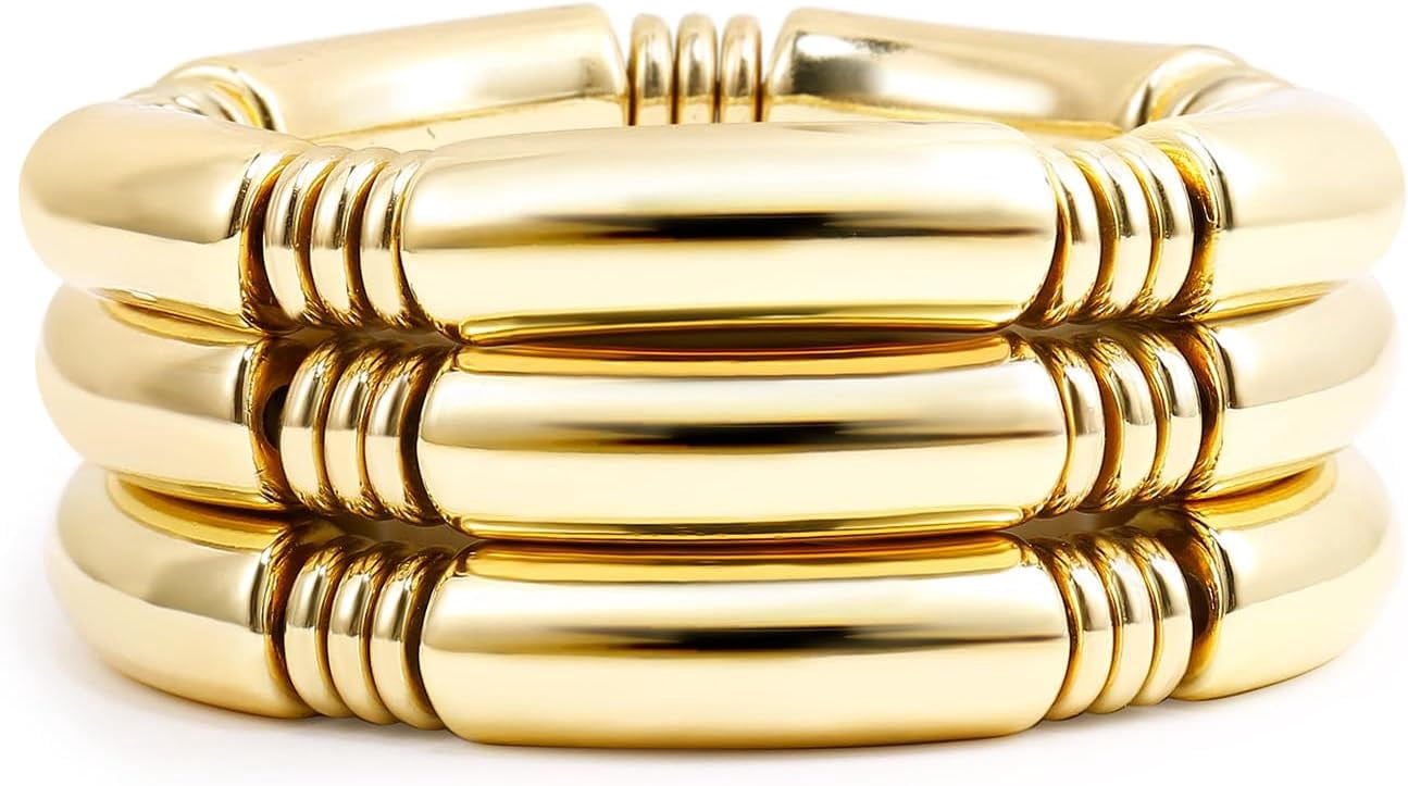 3-8Pcs Gold Bangles for Women Silver Bangles Chunky Bracelets Wrist ...