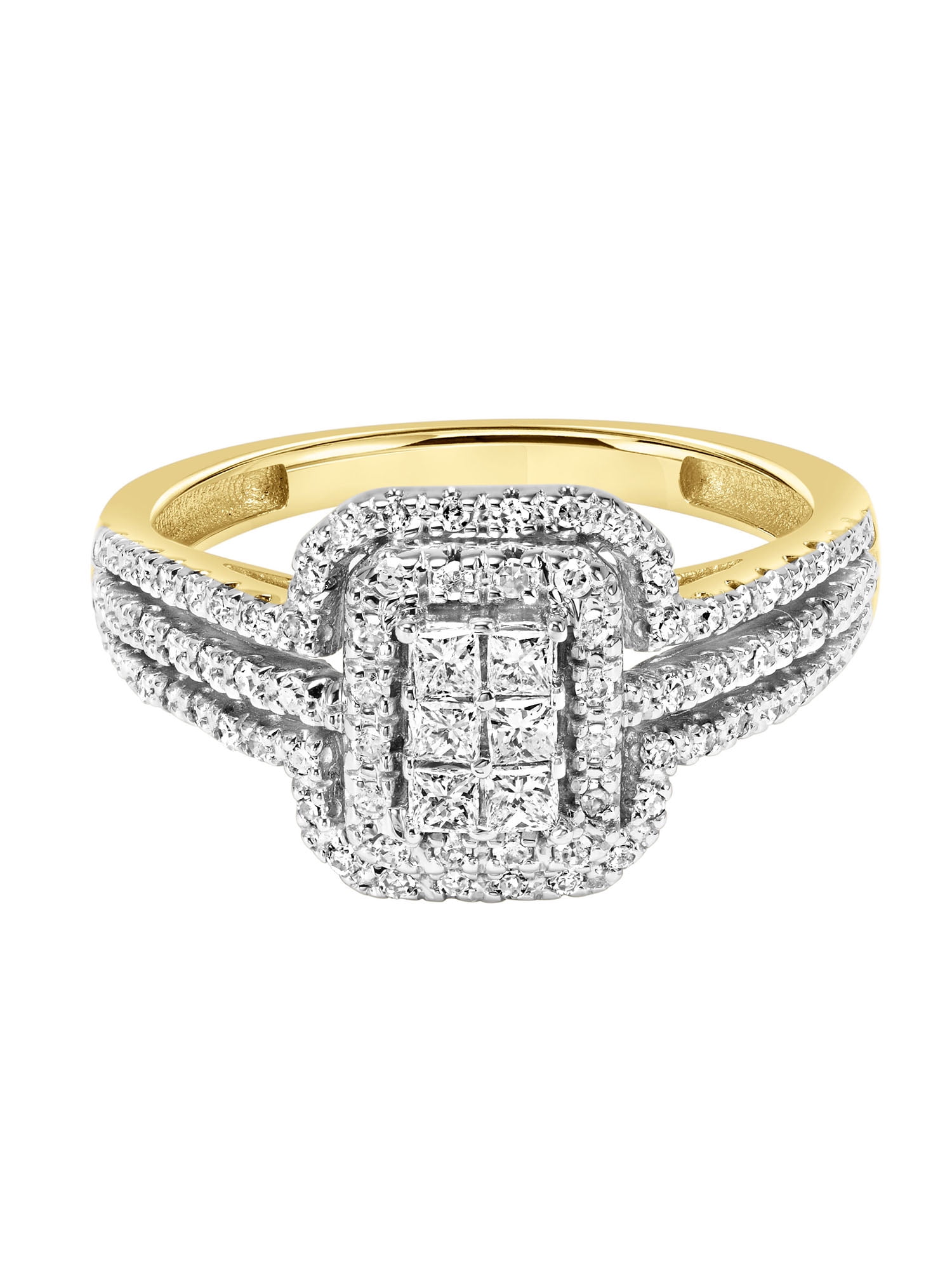 3/8ctw 10KT Yellow Gold Emerald Limited Edition Genuine Certified Diamond Ring by Keepsake
