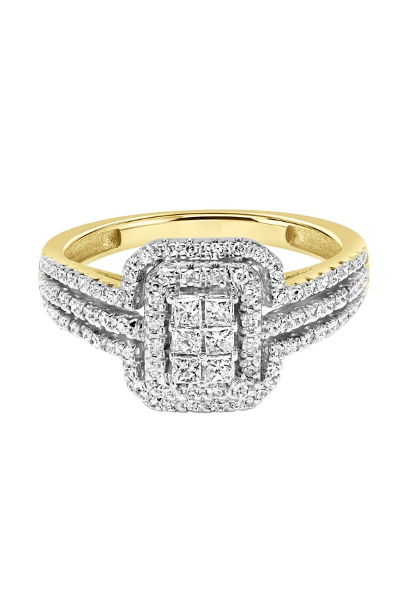 3/8ctw 10KT Yellow Gold Emerald Limited Edition Genuine Certified Diamond Ring by Keepsake