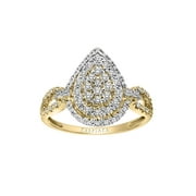 3/8ctw 10KT Yellow Gold Pear Limited Edition Genuine Certified Diamond Ring by Keepsake