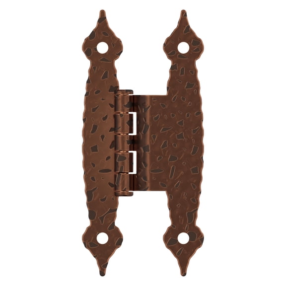 Amerock 3/8in (10mm) Offset Non-Self Closing Face Mount Antique Copper Cabinet Hinge - 1 Pair