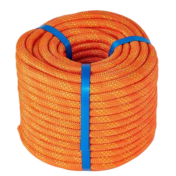 3/8in x 120ft Orange Double Braided Polyester Arborist Rope