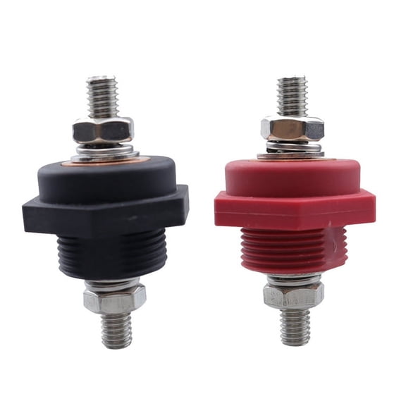 3/8inch Thru Panel Battery Terminal Connectors, High-Power Copper Core Bushing Fit for Trucks Cars SUV Ships, Pack of 2