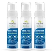 Nurture Rinse Free Body Wash for Elderly, Camping & Hospital Care, Waterless Shower & Bath Wash with Aloe for Sensitive Skin, 3 Pack