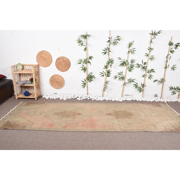 3.8x10.9 ft Runner Rug, Turkish Rugs, Vintage Rug, Cool Rug, Anatolian Rugs