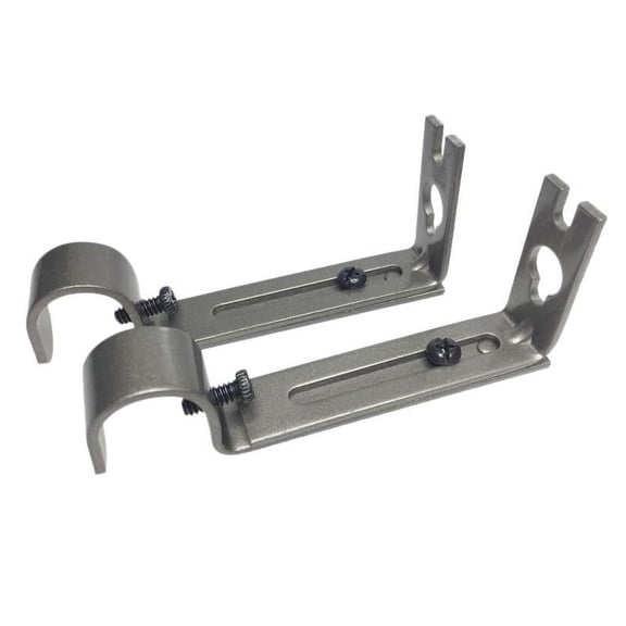 3.9-5.3inch Adjustable Metal Curtain Rod Bracket Drapery Pole Holder Support - Grey