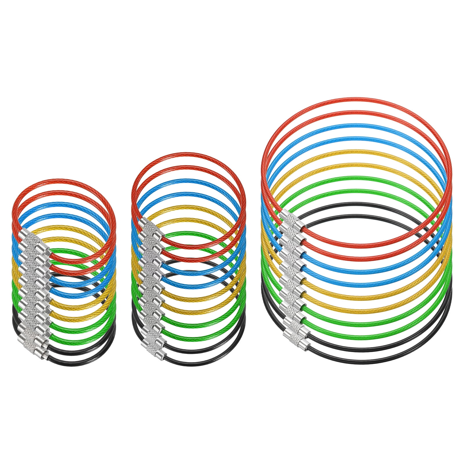 3.9/5.9/9.8 Inch Stainless Steel Wire Keychain Cable Key Ring Loop ...