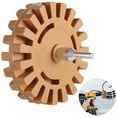 thumbnail image 1 of 3.9" Decal Remover Eraser Wheel, Sticker Remover Tool with Drill Adapter, Sticker Remover for Cars, Decal Remover for Car RV Motorcycle Window for Adhesive Sticker Pinstripe Vinyl Decals, 1 of 7