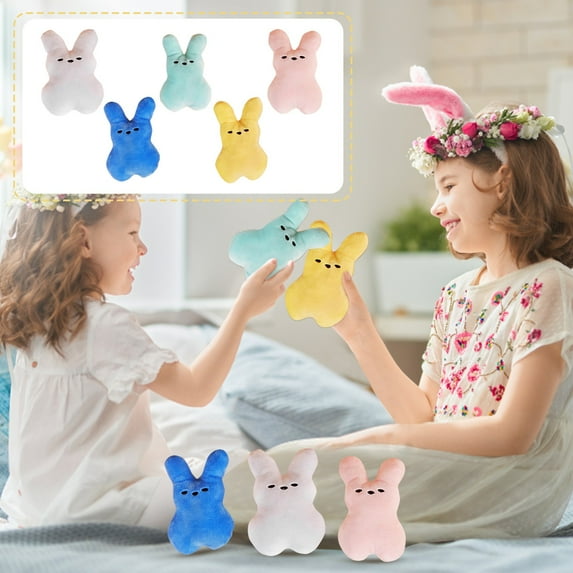 3.9" Easter Bunny Peeps Plush Toy, Easter Decorations, Easter Props, Easter Gifts