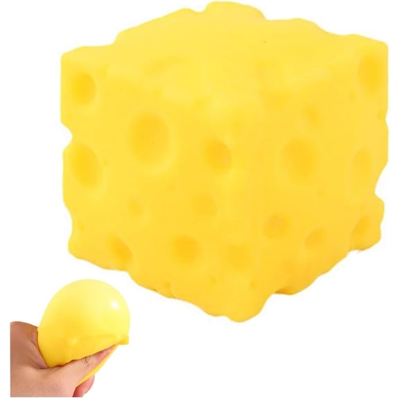 3.9 In Huge Squish Cheese Cube Big, Rebounding Giant Cheese Squishy, Novelty Sensory Squishys Cheese Cube, Help For Relax ,Focus, For Stress Relief