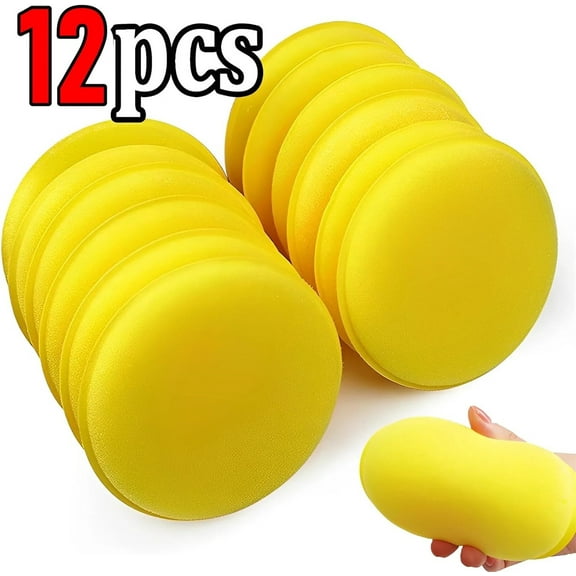3.9 Inch Detailing Applicator Pads,12Pcs Car Waxing Polish Sponges,Wax Applicator Pads,Applicator Pads,Car Sponge