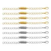 3.9 inch Magnetic Necklace Extender 8 Pack Necklace Clasps Chain Extenders Extension Golden Silver