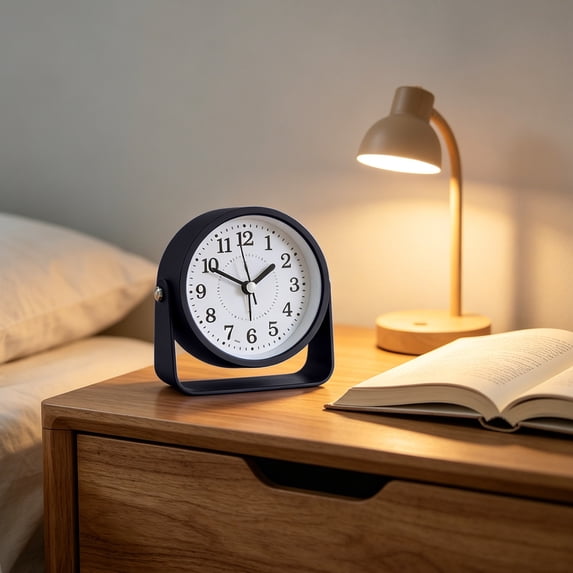 3.9 Inch Small Analog Alarm Clocks, Desk Clock,Cute Table Clock with Light,Adjustable Angle forTravel,Bedside,Bedroom,Teens,Living Room Decor