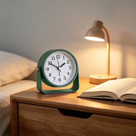 3.9 Inch Small Analog Alarm Clocks, Desk Clock,Cute Table Clock with Light,Adjustable Angle forTravel,Bedside,Bedroom,Teens,Living Room Decor