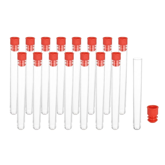 3.9" Length Plastic Sewing Needle Storage Holder, 16 Pcs Portable Case Clear for Craft Knitting, Red