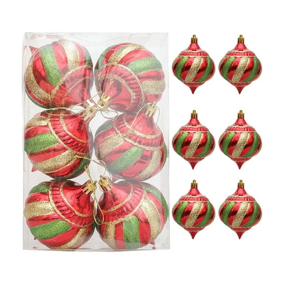 3.9" Multicolor Matte Onion Drop Christmas Ornament, Set of 6