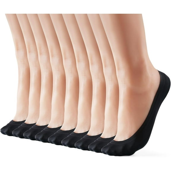 3-9 Pairs No Show Socks Women Nylon Ultra Low Cut Non-Slip Thin Liner Socks Invisible Hidden Socks for Flats