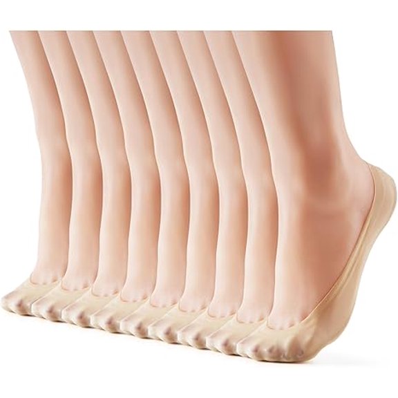 3-9 Pairs No Show Socks Women Nylon Ultra Low Cut Non-Slip Thin Liner Socks Invisible Hidden Socks for Flats