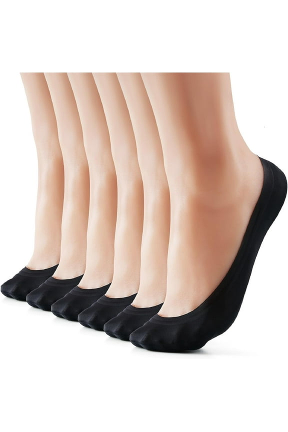 3-9 Pairs No Show Socks Women Nylon Ultra Low Cut Non-Slip Thin Liner Socks Invisible Hidden Socks for Flats