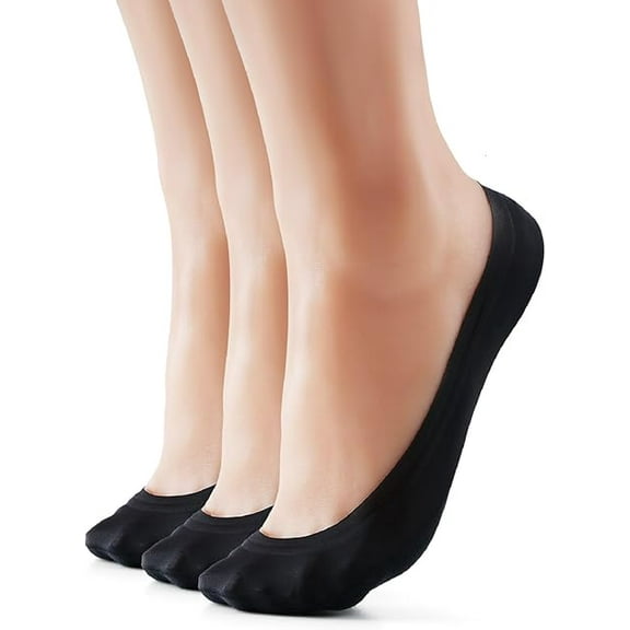 3-9 Pairs No Show Socks Women Nylon Ultra Low Cut Non-Slip Thin Liner Socks Invisible Hidden Socks for Flats