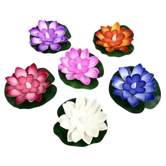 3.9″ Water Floating Sensor Lotus Light, 6 Colors LED Pool Pond Decoration, Electronic Wish Light for Mid-Autumn Festival,Qixi,Spring Festival, Water Lantern Festival,Traditional Festival Decoration